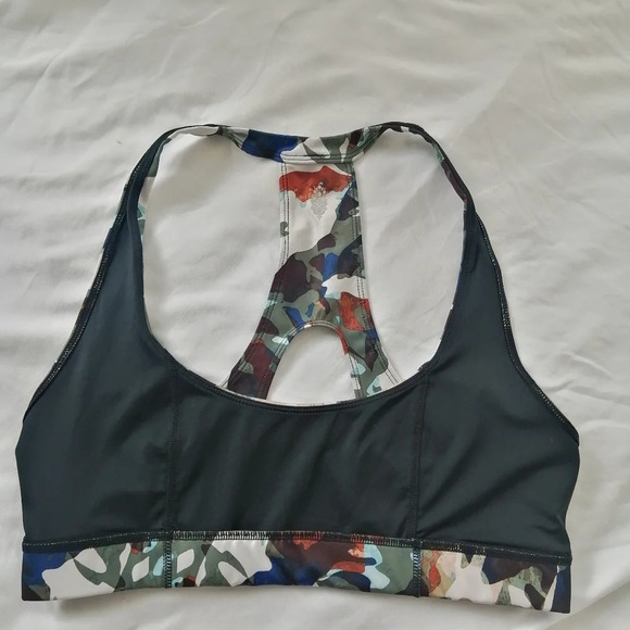 FP Free People Movement Daybreak Sports Bra Back Cutout Camo Print Large - Picture 11 of 16